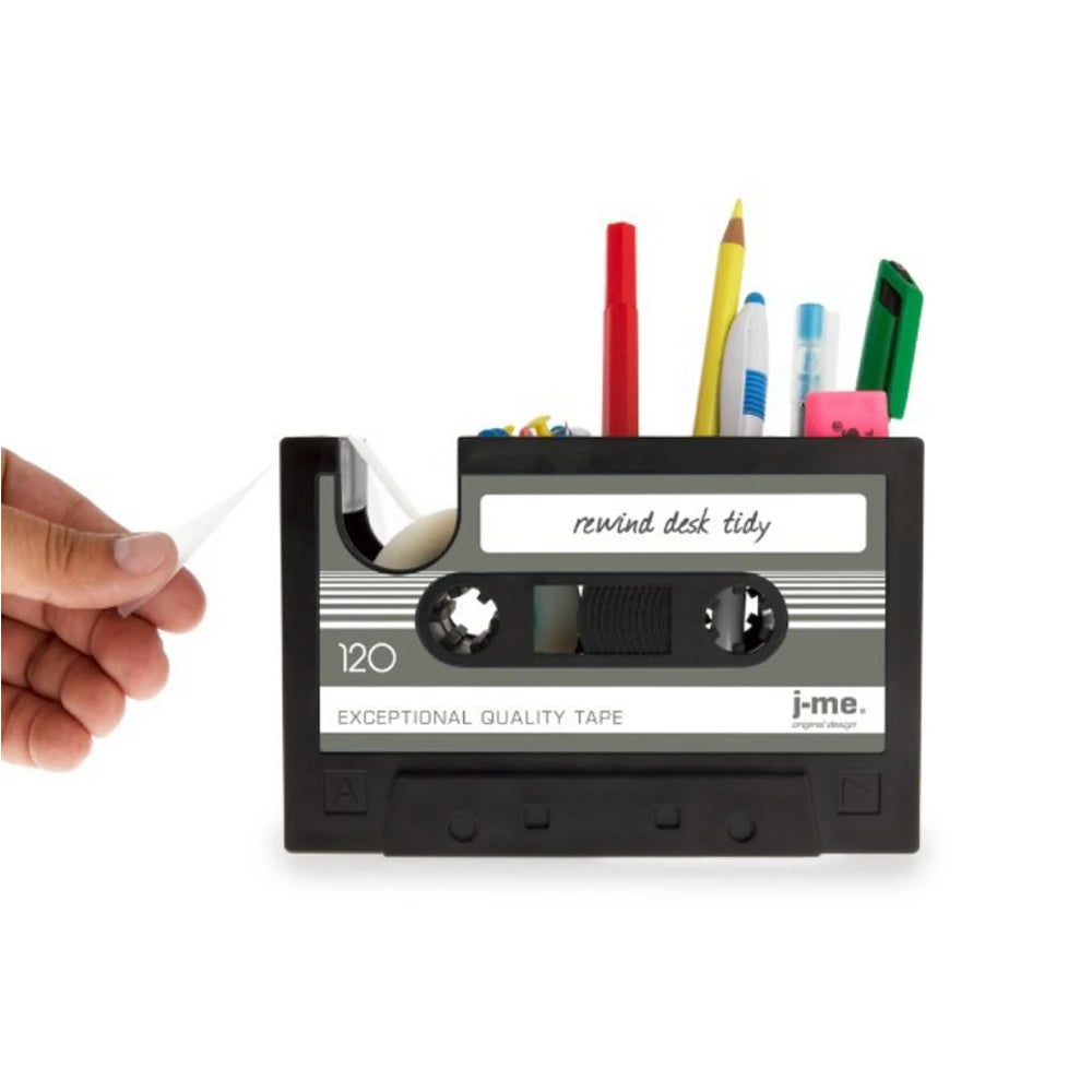 Multifunctional Tape & Pen Holder – Retro Cassette Desk Organizer