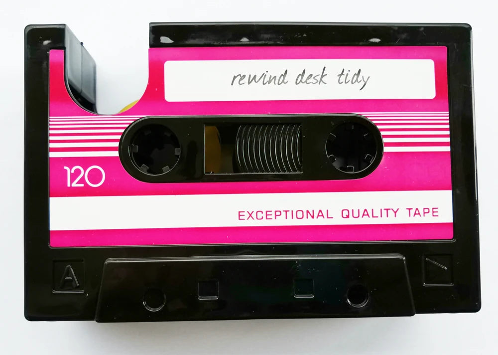 Multifunctional Tape & Pen Holder – Retro Cassette Desk Organizer
