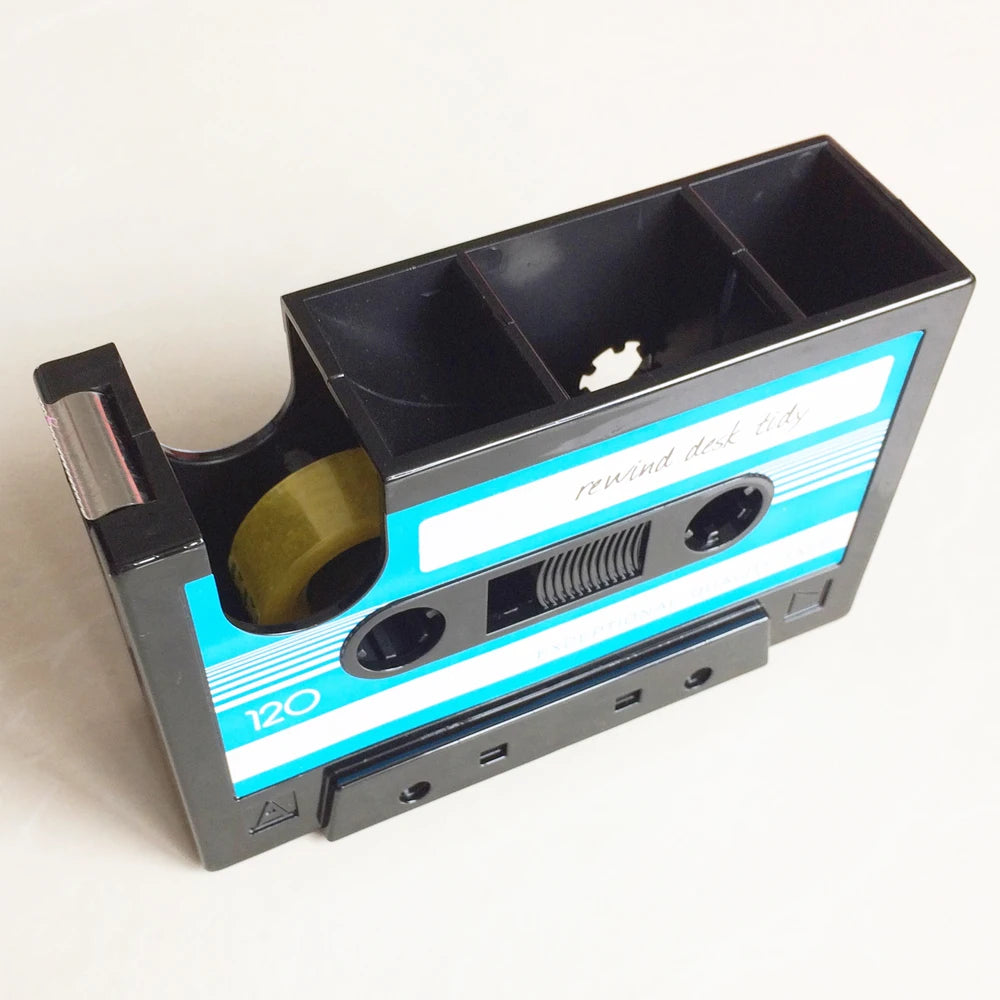 Multifunctional Tape & Pen Holder – Retro Cassette Desk Organizer