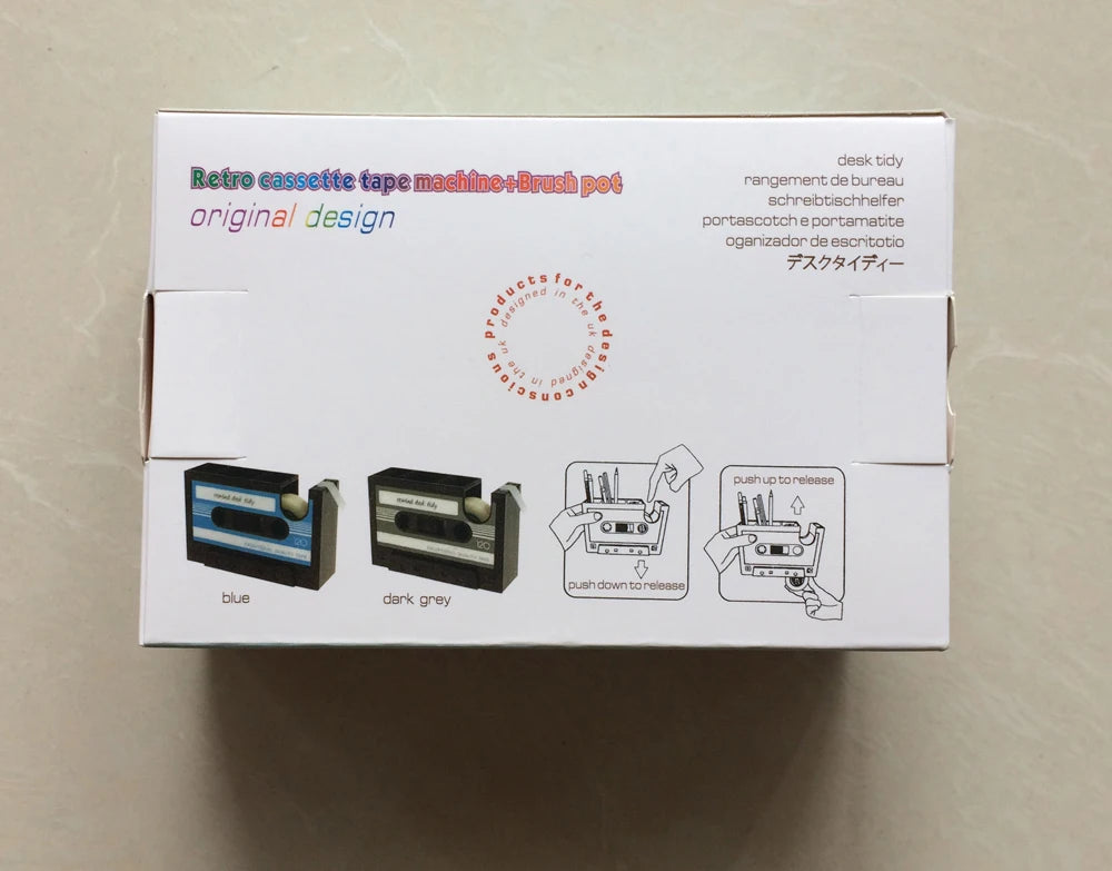 Multifunctional Tape & Pen Holder – Retro Cassette Desk Organizer