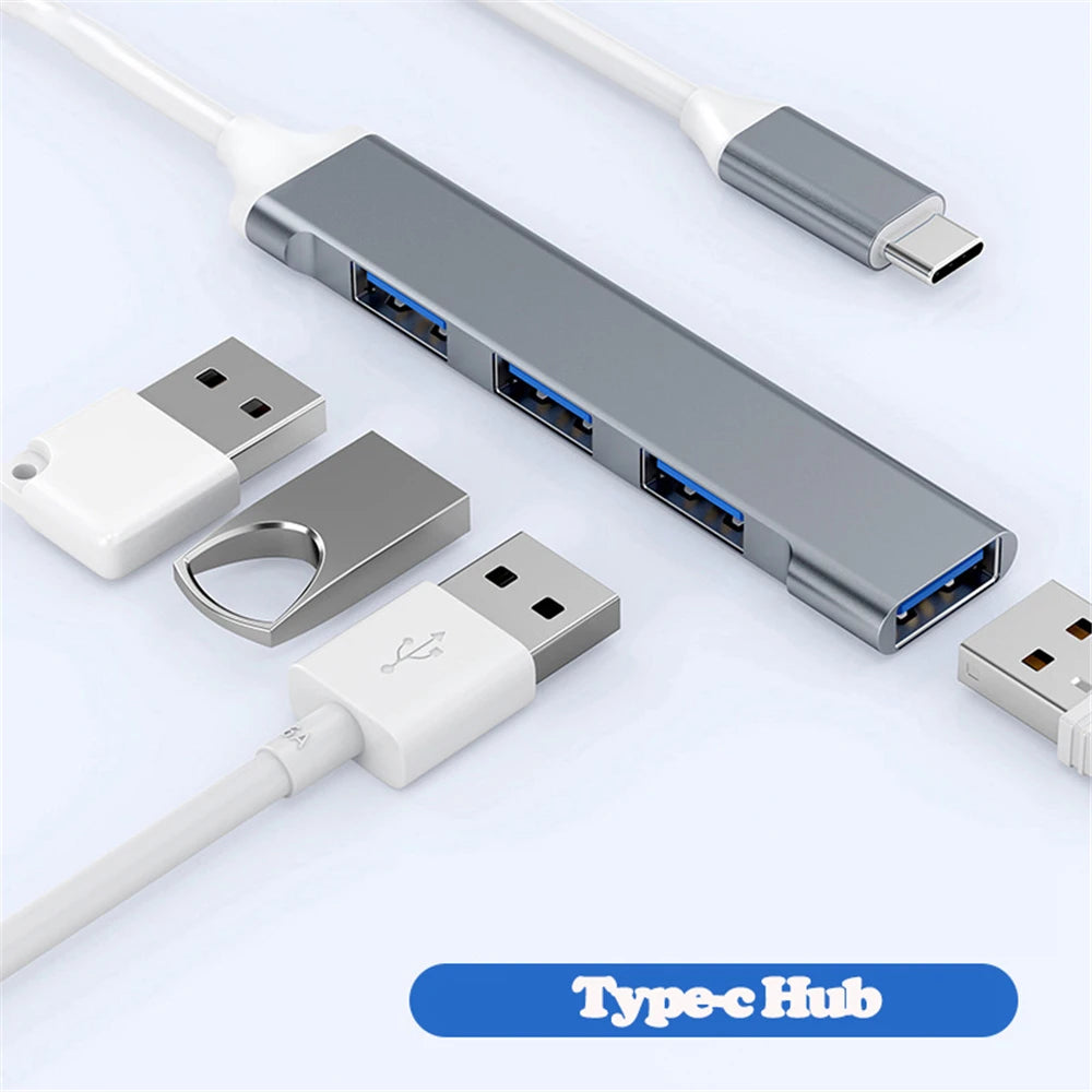 USB 3.0 Hub – 4 Port High-Speed Type C Splitter