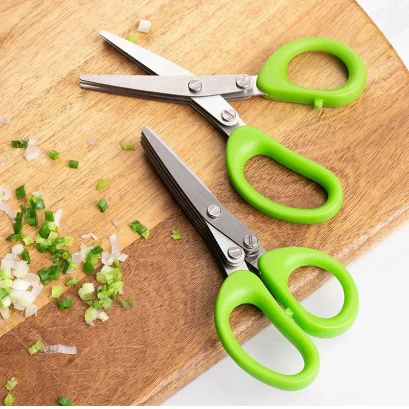 Multipurpose Cutting Shears – 3/5 Layer Herb Stripper Kitchen Scissors