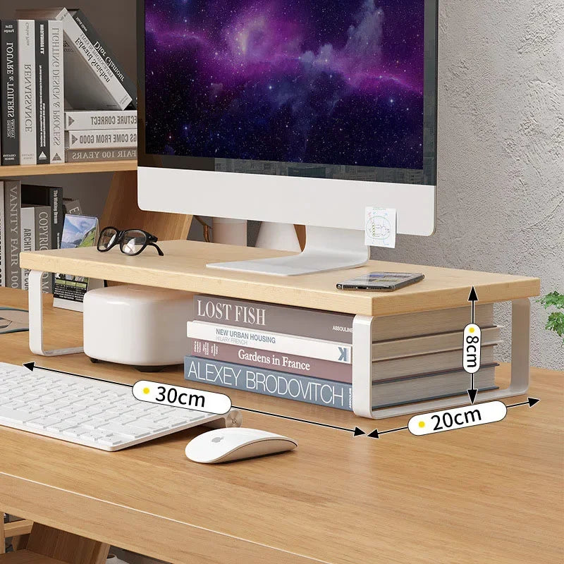 Simple Storage Rack & Desktop Computer Stand – Elevated Monitor Stand with Storage Pad