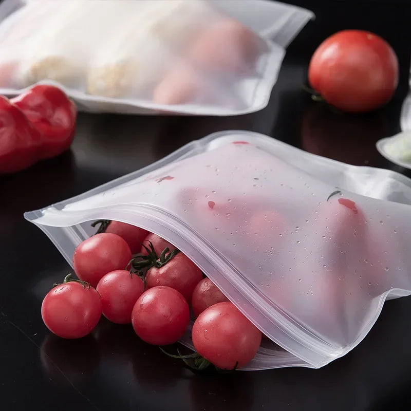 Silicone Food Storage Containers – Reusable Stand-Up Zip Seal Bags