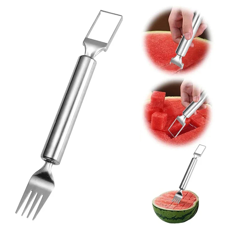 Portable 2In1 Watermelon Slicer Fork