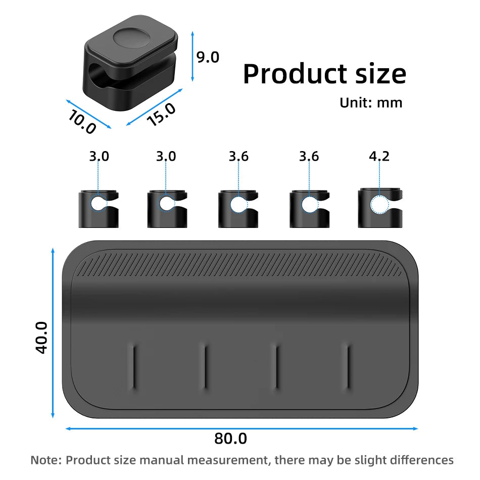 Silicone Magnetic Mouse Wire Organizer Desktop Cable Clips