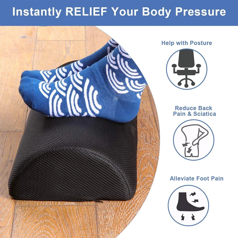 Ergonomic Under-Desk Foot Rest with Memory Foam