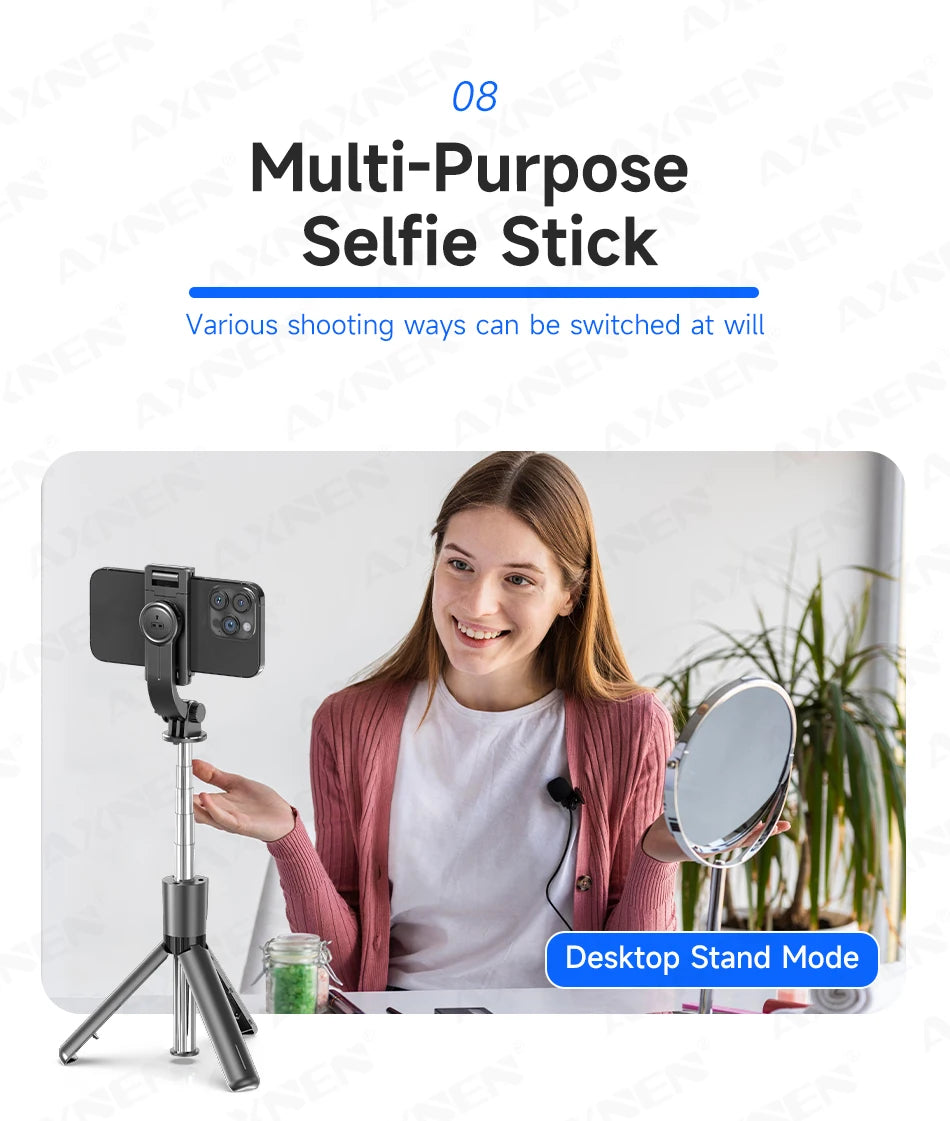 Bluetooth Selfie Stick Tripod Desktop Stand