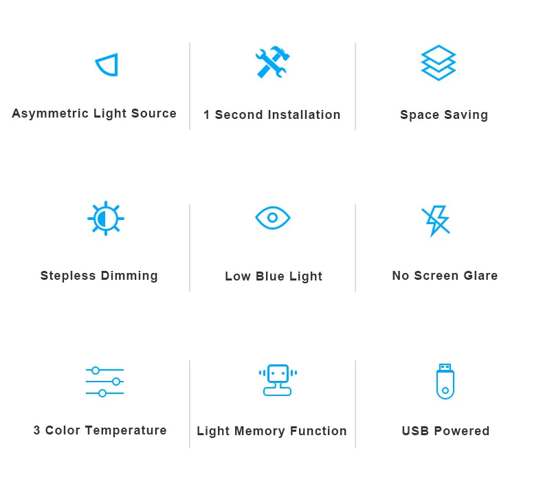 50cm USB  Computer Monitor Light Bar Screen Hanging Lights