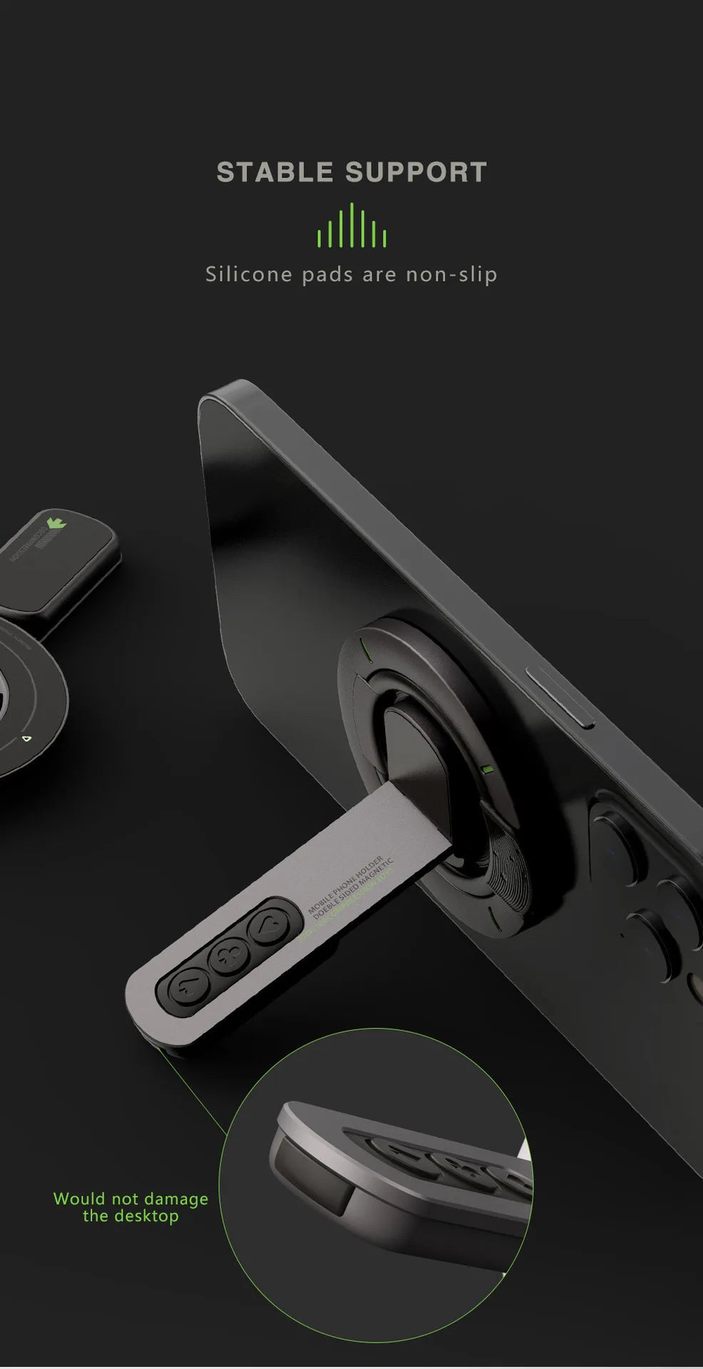 3-in-1 Magnetic Finger Ring Holder