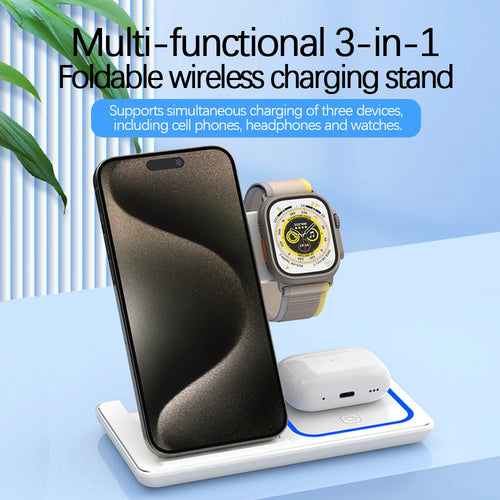 30W LED 3 in 1 Foldable Charging Station