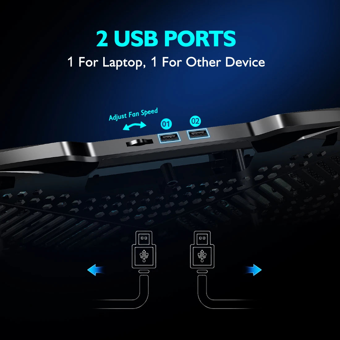 Laptop Cooling Pad – 12-17 Inch Cooler Stand with 5 Quiet Fans