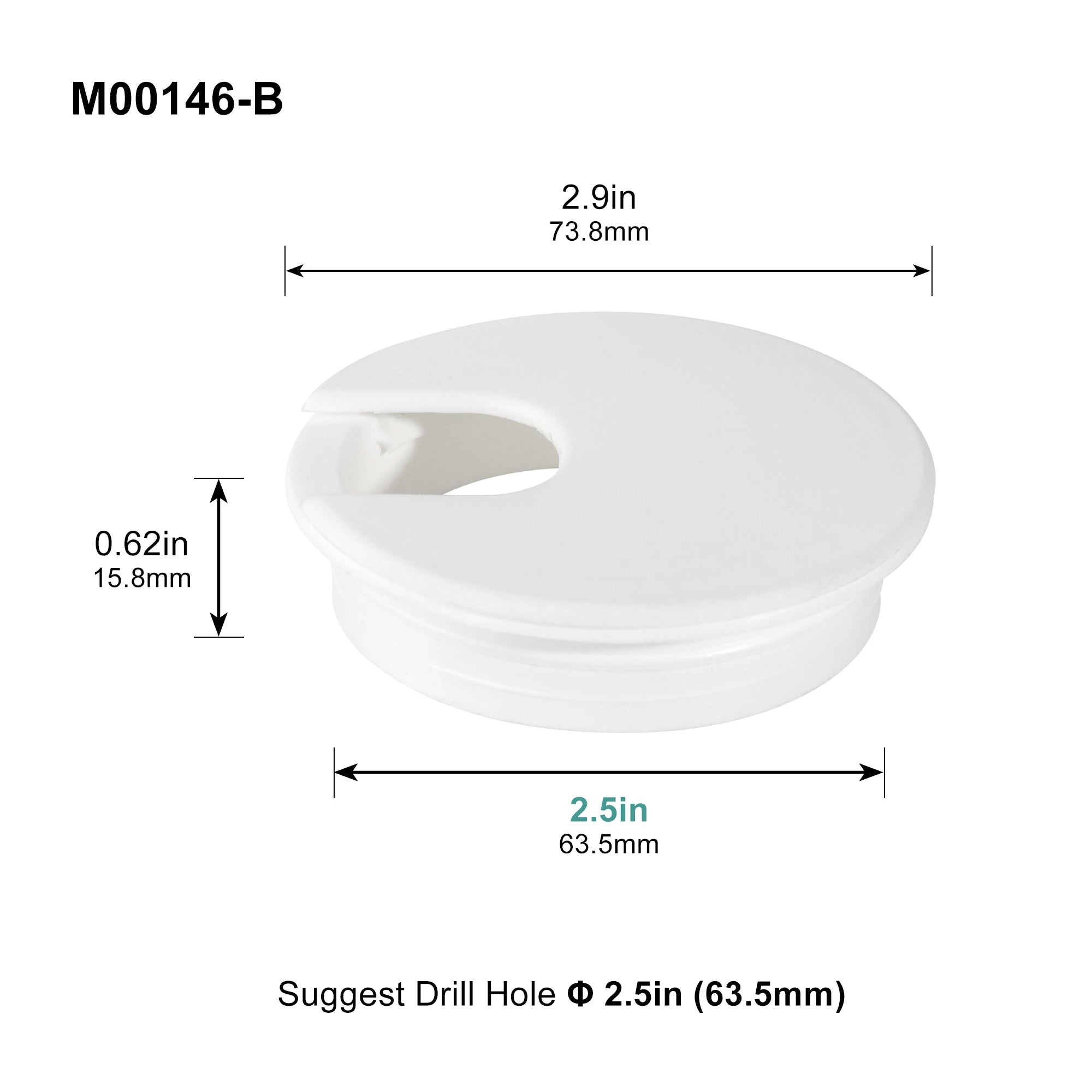 Cable Cord Grommet – Desk & Furniture Hole Cover Wire Pass Organizer