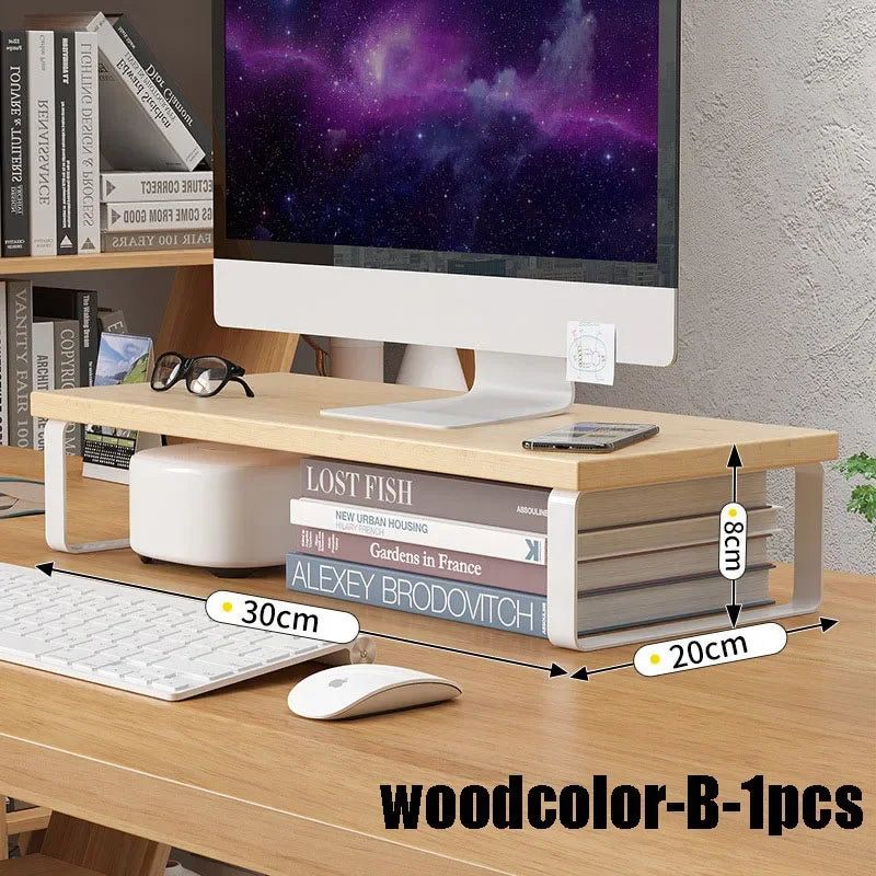 Simple Storage Rack & Desktop Computer Stand – Elevated Monitor Stand with Storage Pad