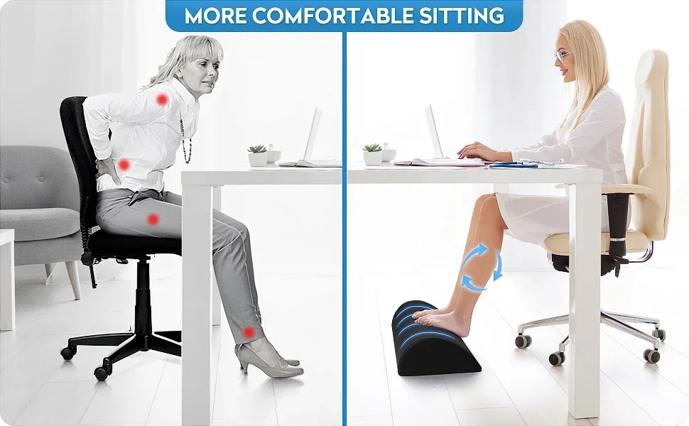 Ergonomic Under-Desk Foot Rest with Memory Foam
