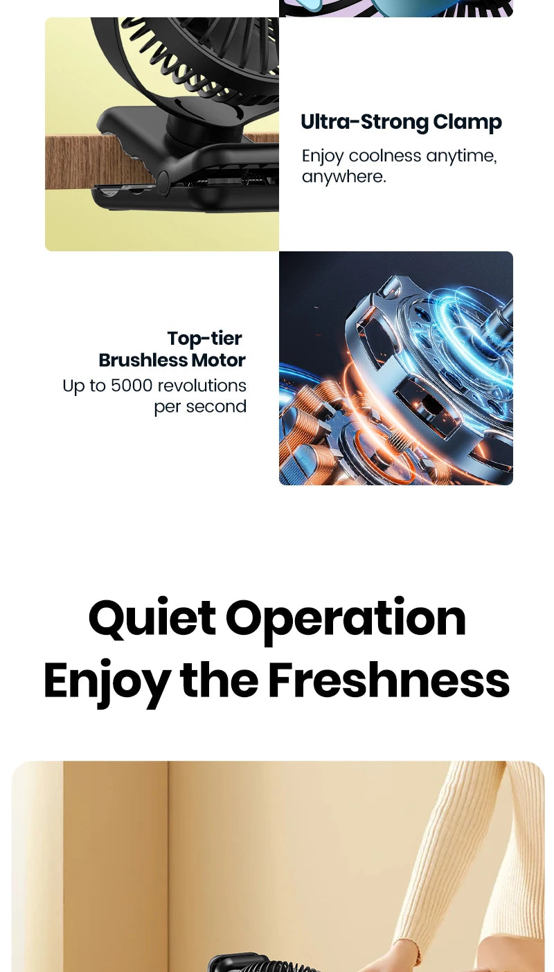 Mini USB Clip on Desk Fan