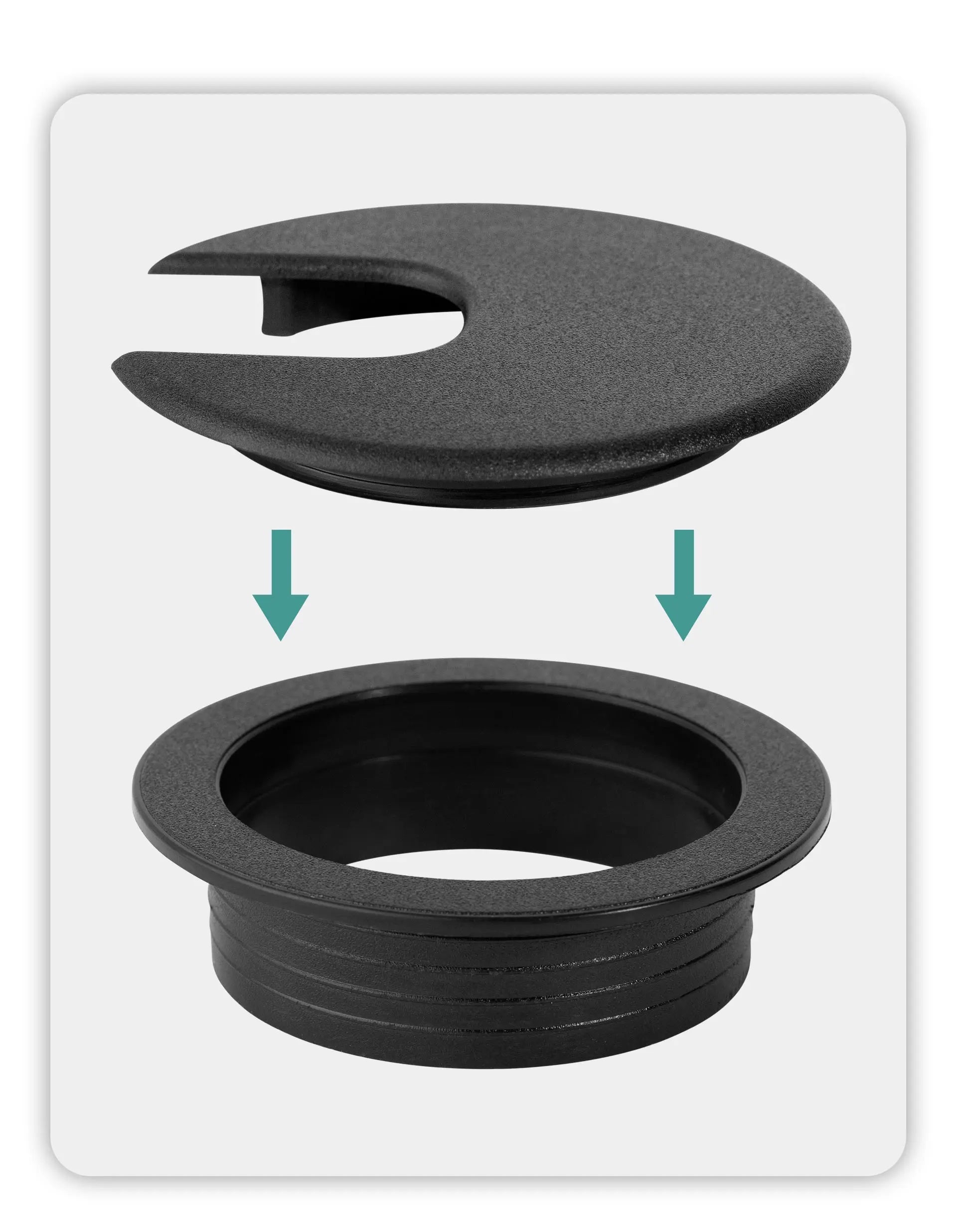 Cable Cord Grommet – Desk & Furniture Hole Cover Wire Pass Organizer