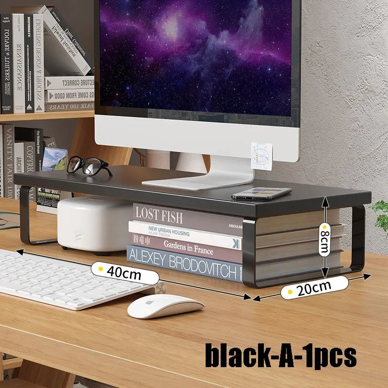 Simple Storage Rack & Desktop Computer Stand – Elevated Monitor Stand with Storage Pad