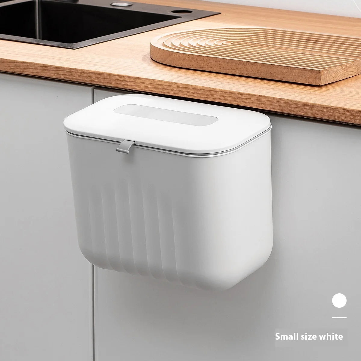 Trash Bin Without Punching – Wall-Mounted Silicone Handle Paper Basket