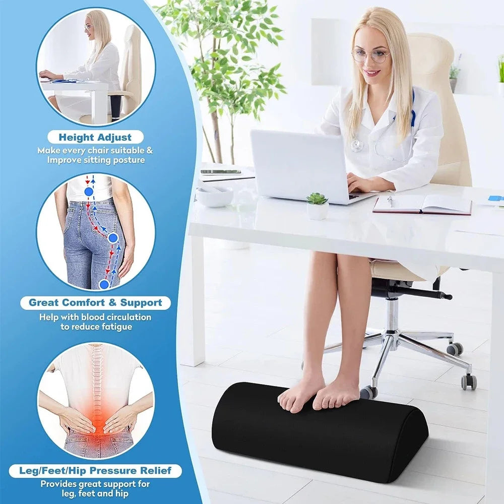 Ergonomic Under-Desk Foot Rest with Memory Foam