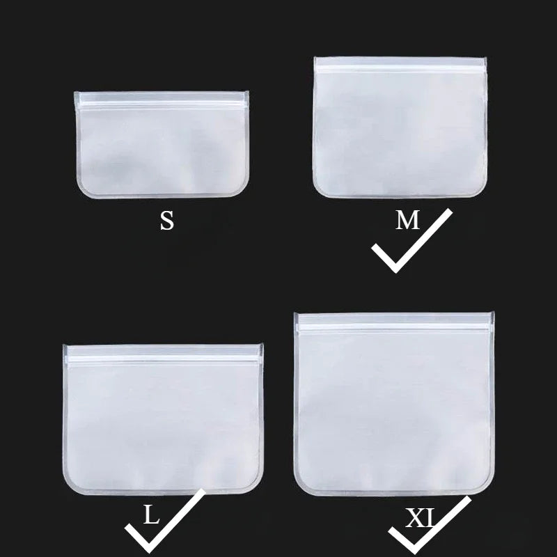 Silicone Food Storage Containers – Reusable Stand-Up Zip Seal Bags