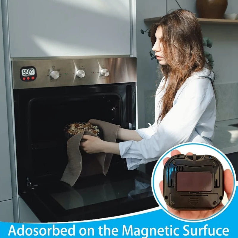 Digital Kitchen Timer – Magnetic Countdown & Stopwatch with Large LCD Display