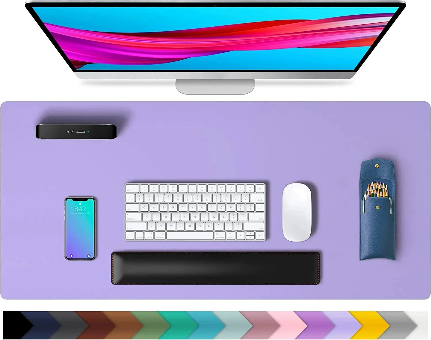 PU Leather Waterproof Desk Protector Mat