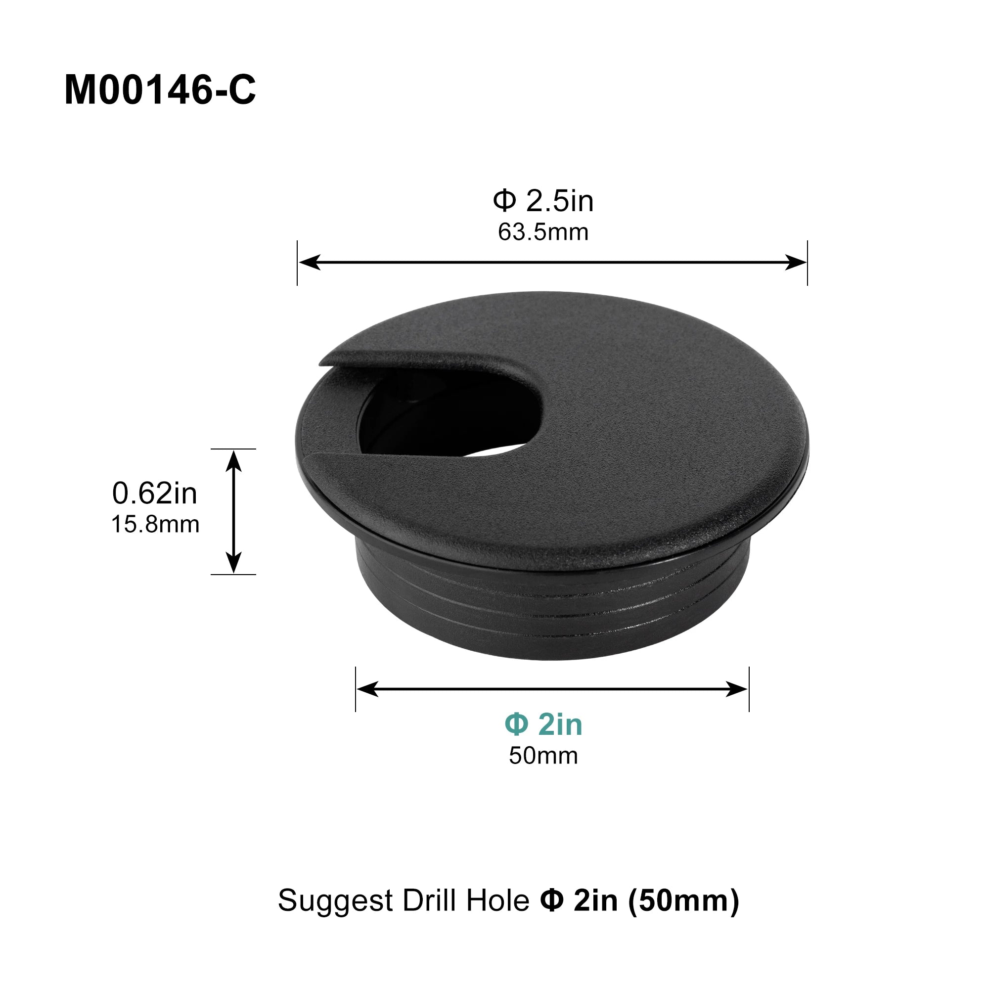 Cable Cord Grommet – Desk & Furniture Hole Cover Wire Pass Organizer