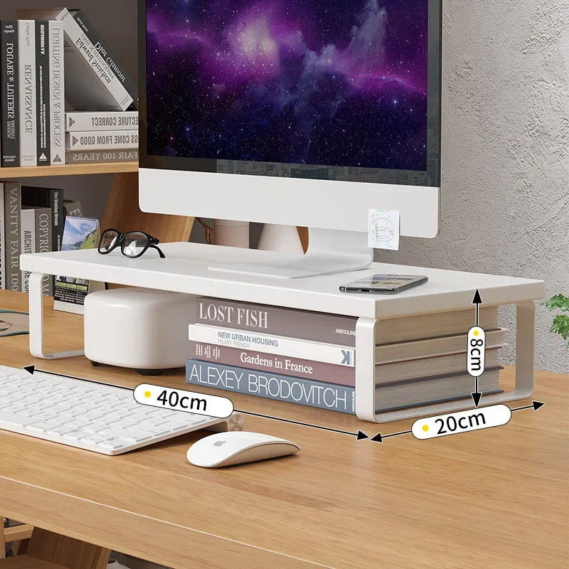 Simple Storage Rack & Desktop Computer Stand – Elevated Monitor Stand with Storage Pad