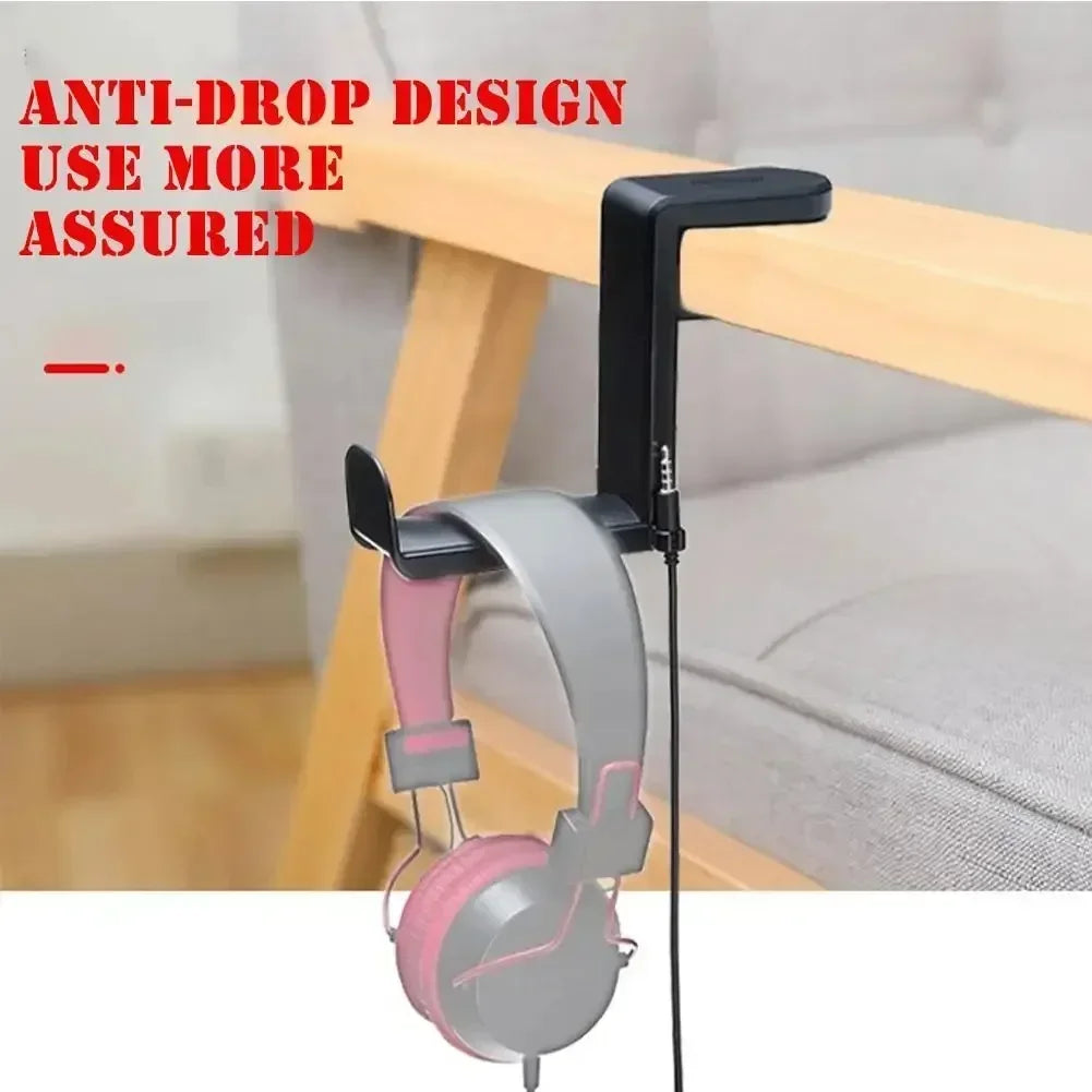 360° Rotating Headphone Hook Holder – Adjustable Desk Headset Stand
