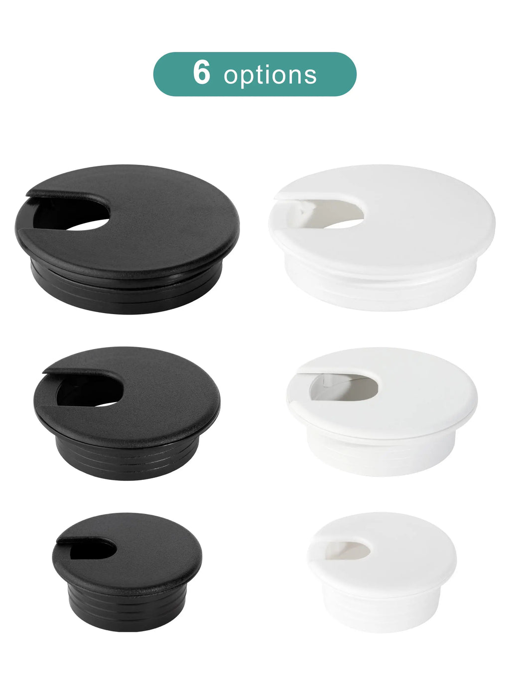 Cable Cord Grommet – Desk & Furniture Hole Cover Wire Pass Organizer