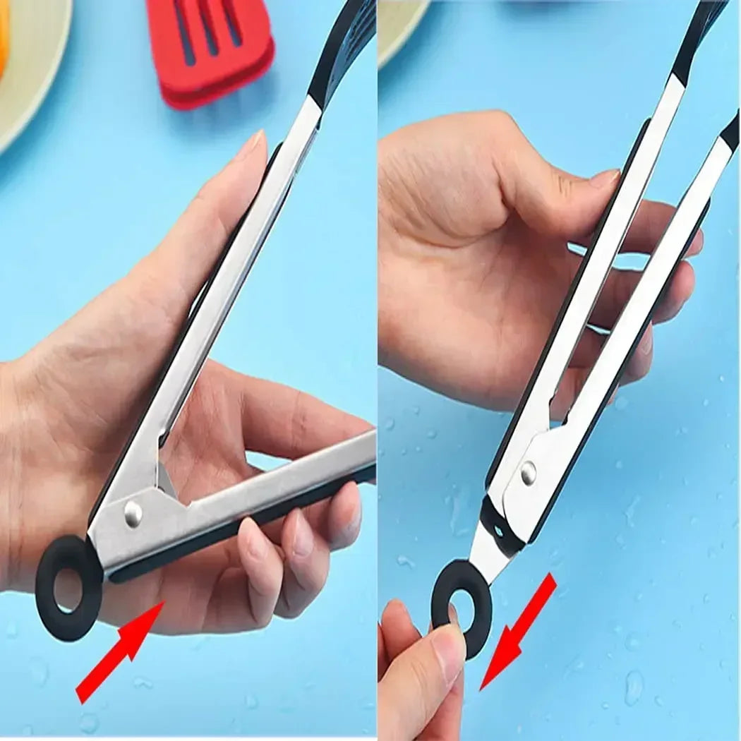 Kitchen Tong – Stainless Steel Cooking Tong with Silicone Head