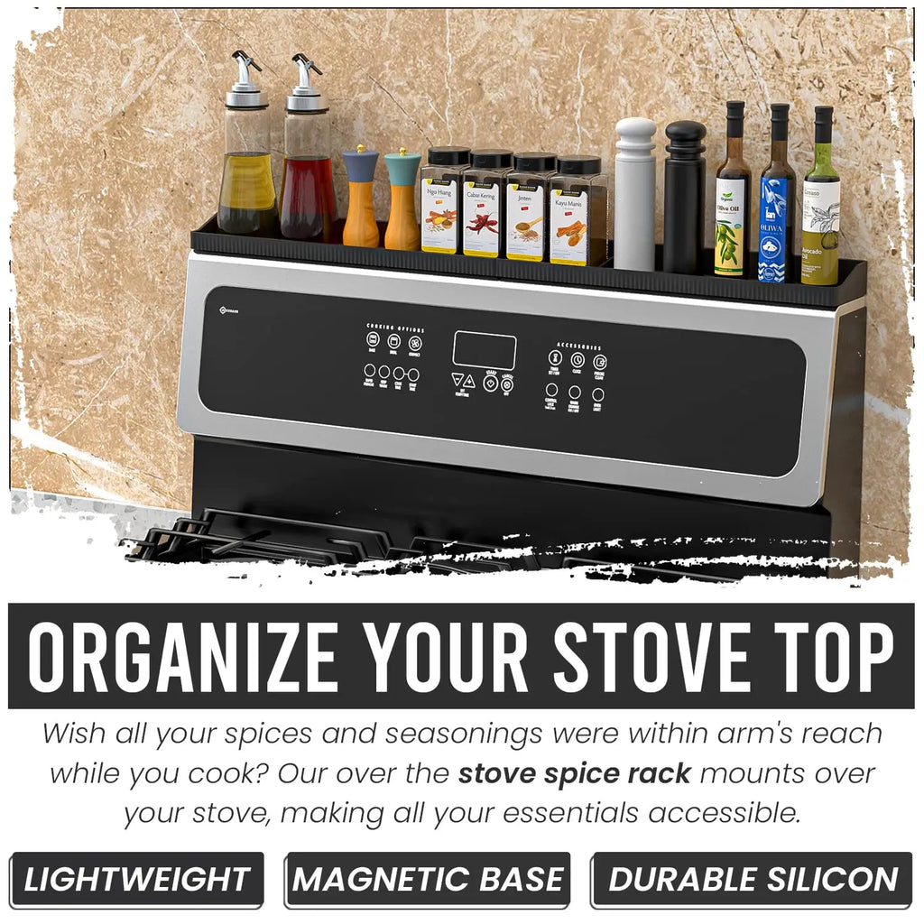 Stovetop Magnetic Spice Rack – Heat-Resistant Space-Saving Organizer
