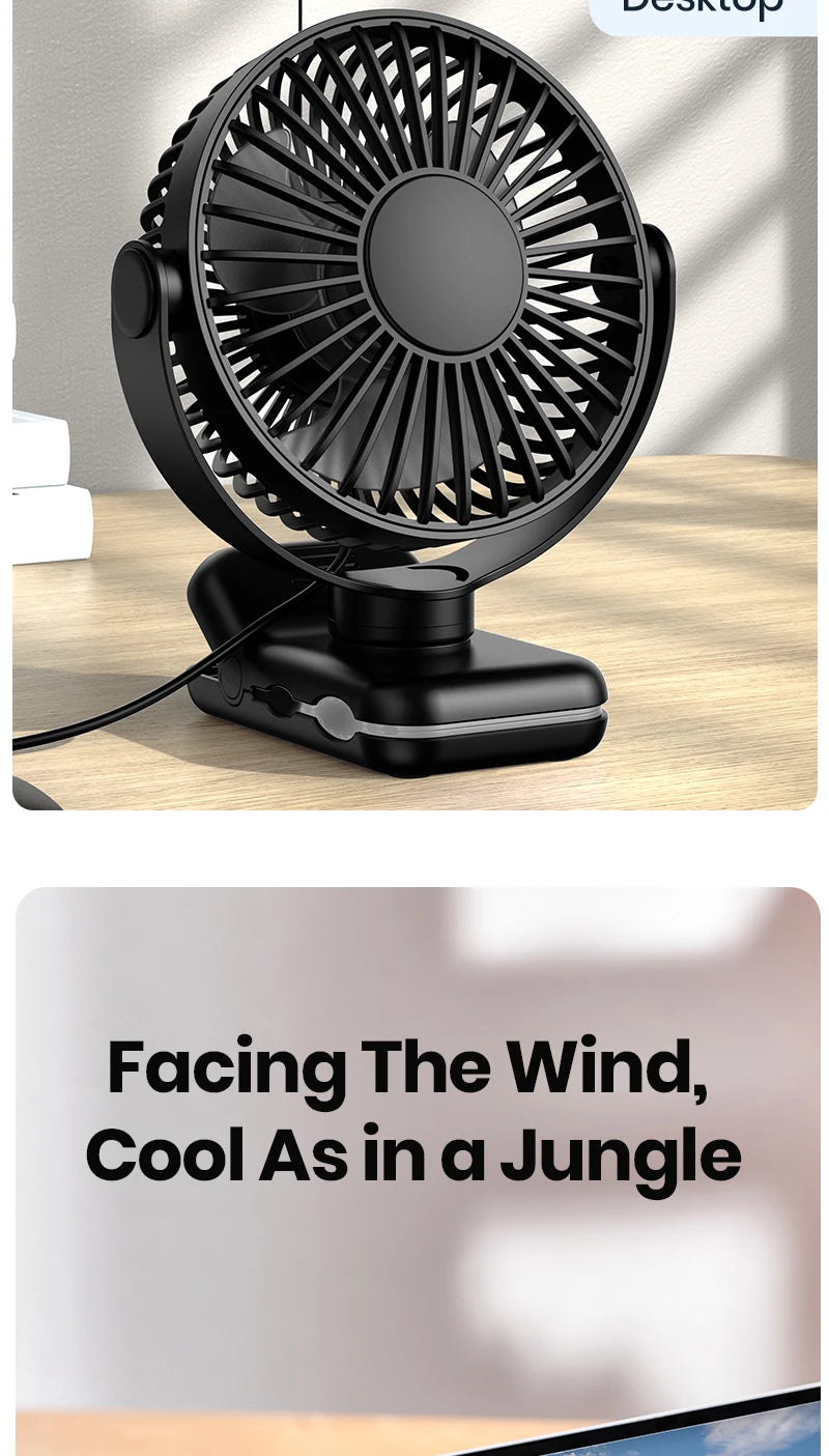 Mini USB Clip on Desk Fan