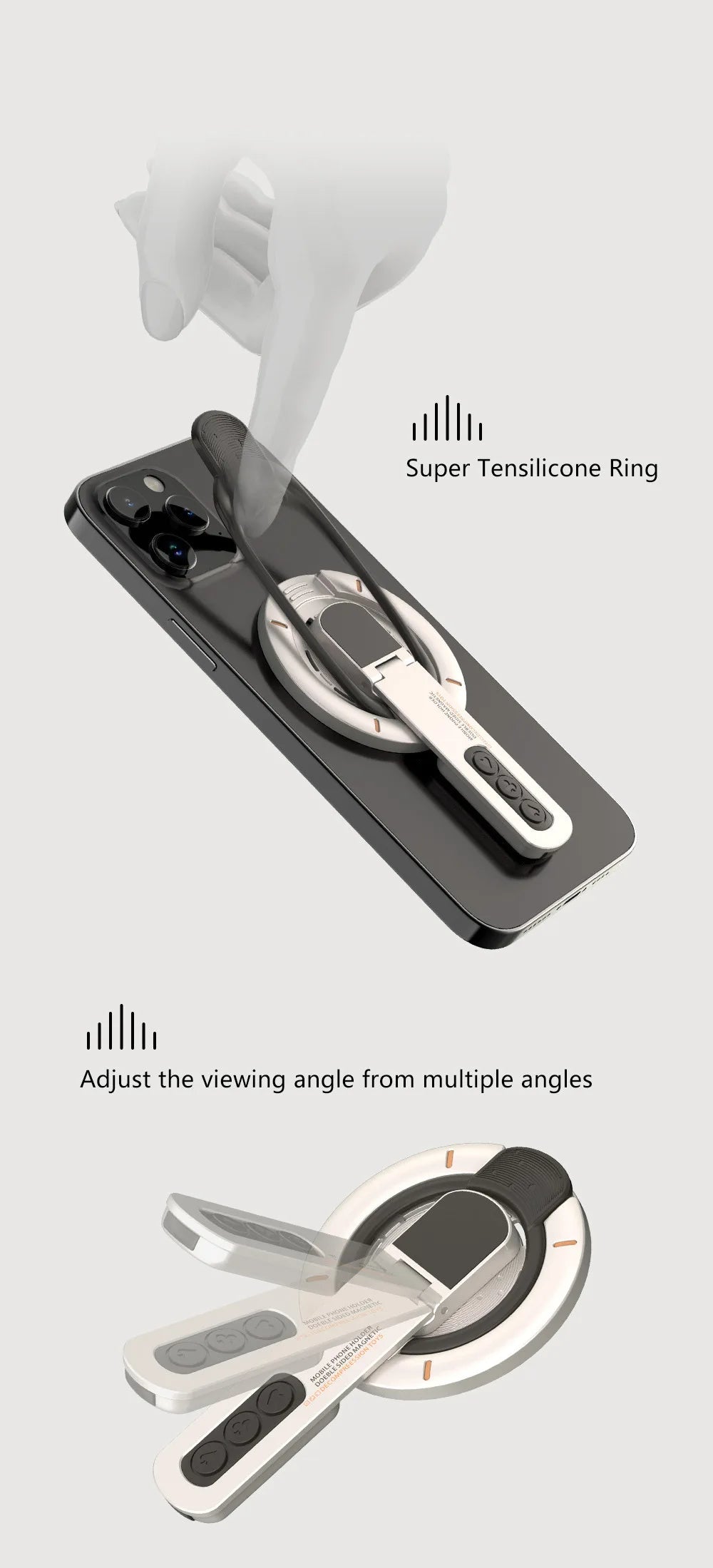 3-in-1 Magnetic Finger Ring Holder