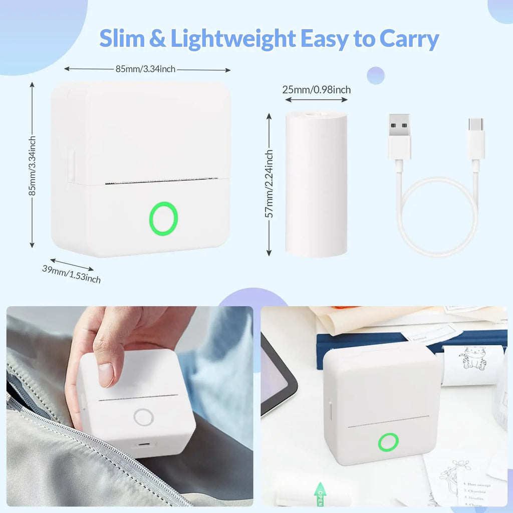 Mini Pocket Thermal Sticker Printer – Bluetooth Inkless Printer
