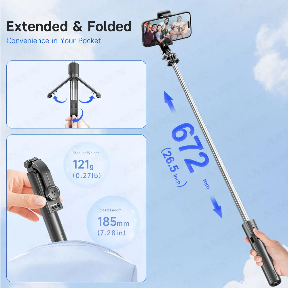 Bluetooth Selfie Stick Tripod Desktop Stand