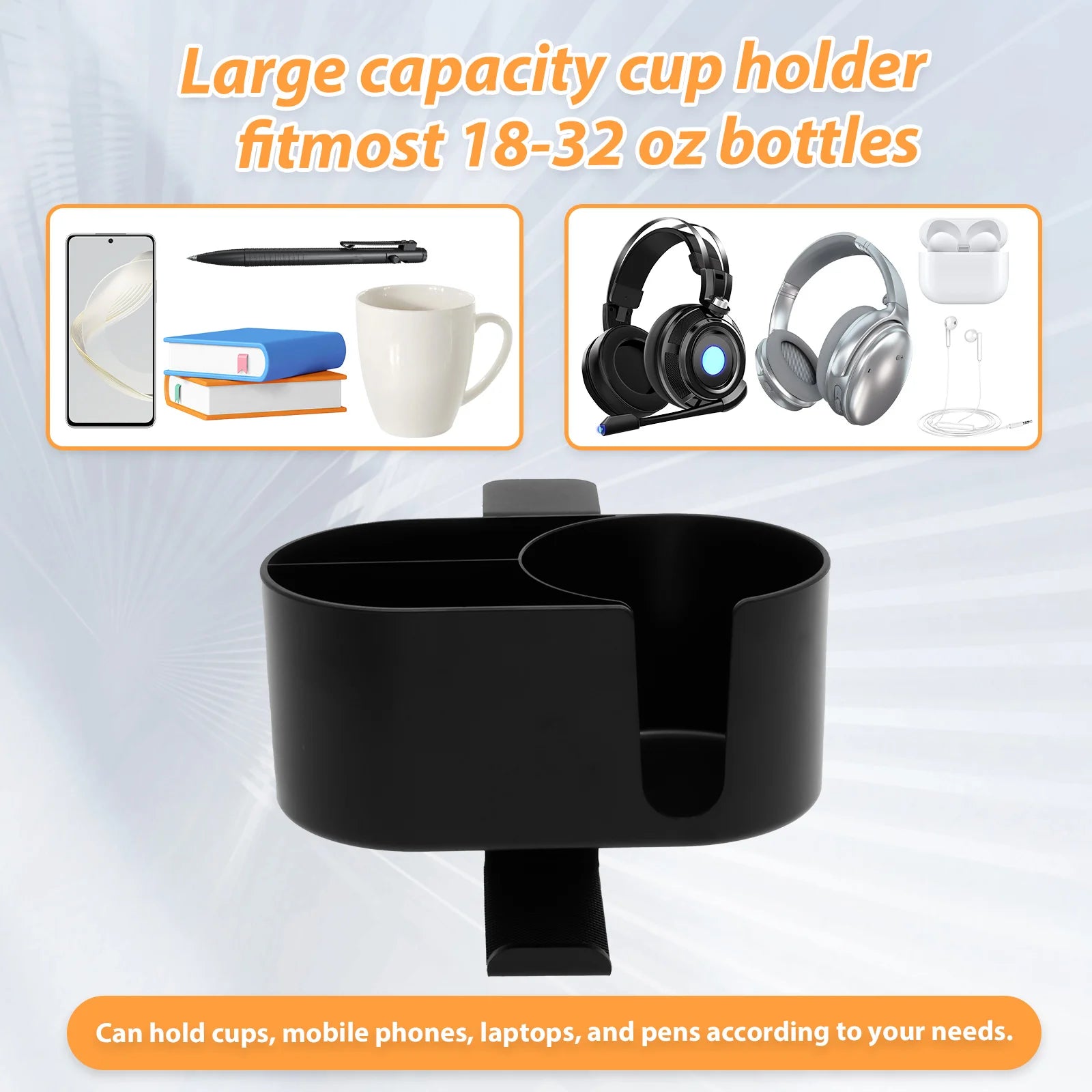 4-in-1 Adjustable Desk Cup & Headphone Holder