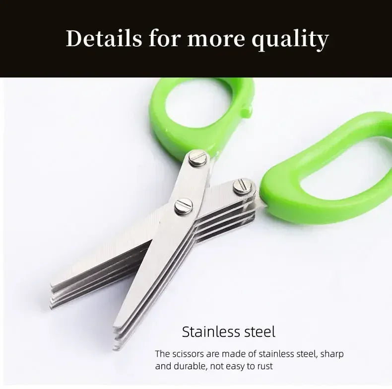 Multipurpose Cutting Shears – 3/5 Layer Herb Stripper Kitchen Scissors