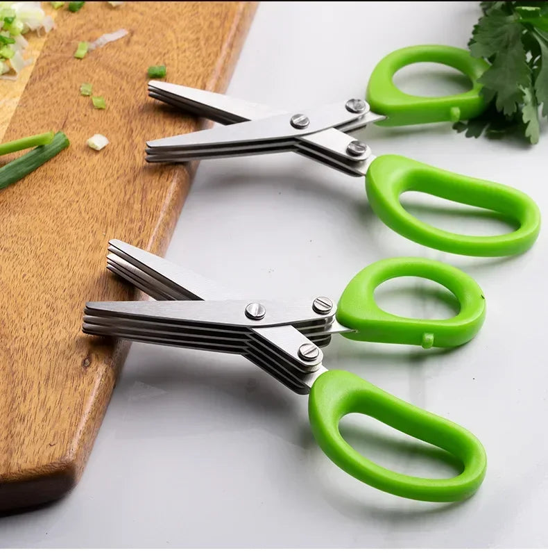 Multipurpose Cutting Shears – 3/5 Layer Herb Stripper Kitchen Scissors