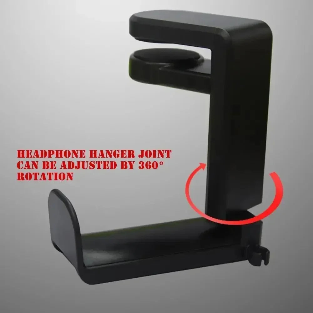360° Rotating Headphone Hook Holder – Adjustable Desk Headset Stand