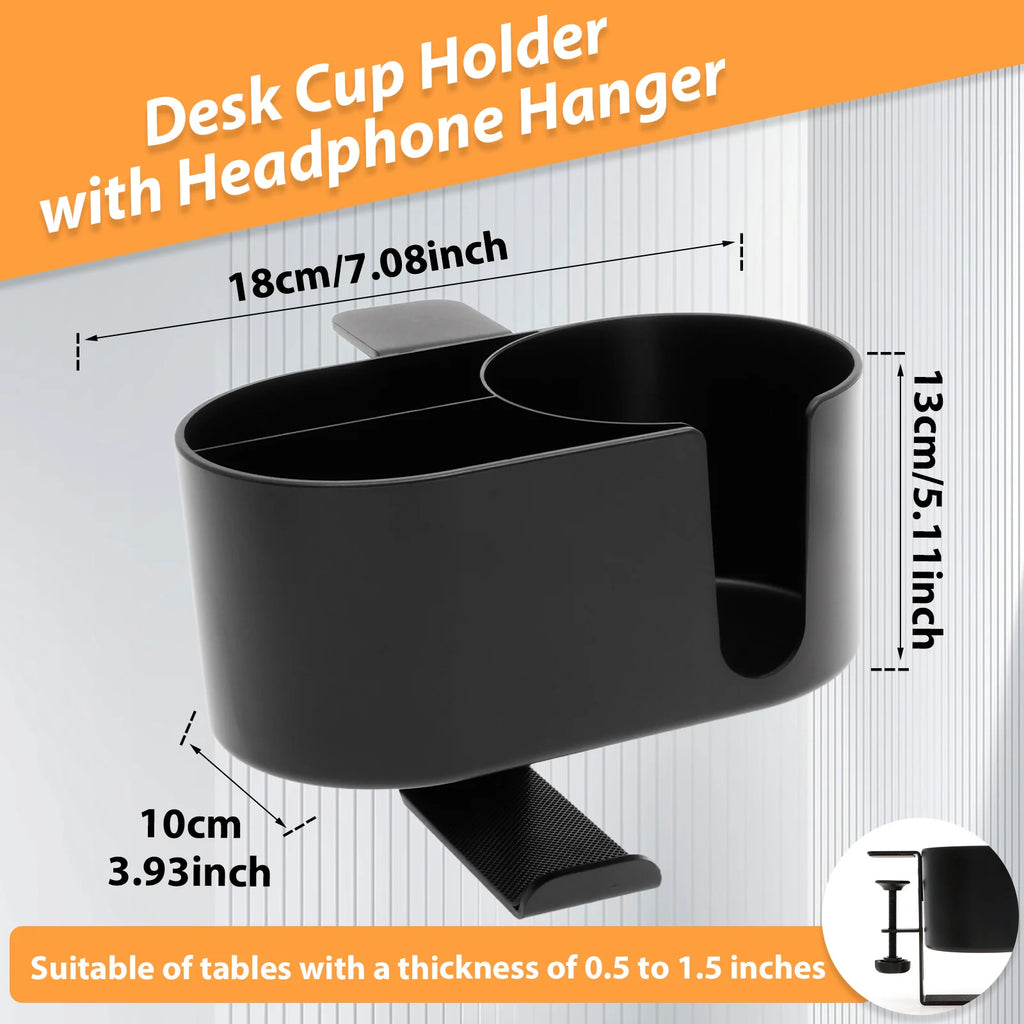 4-in-1 Adjustable Desk Cup & Headphone Holder