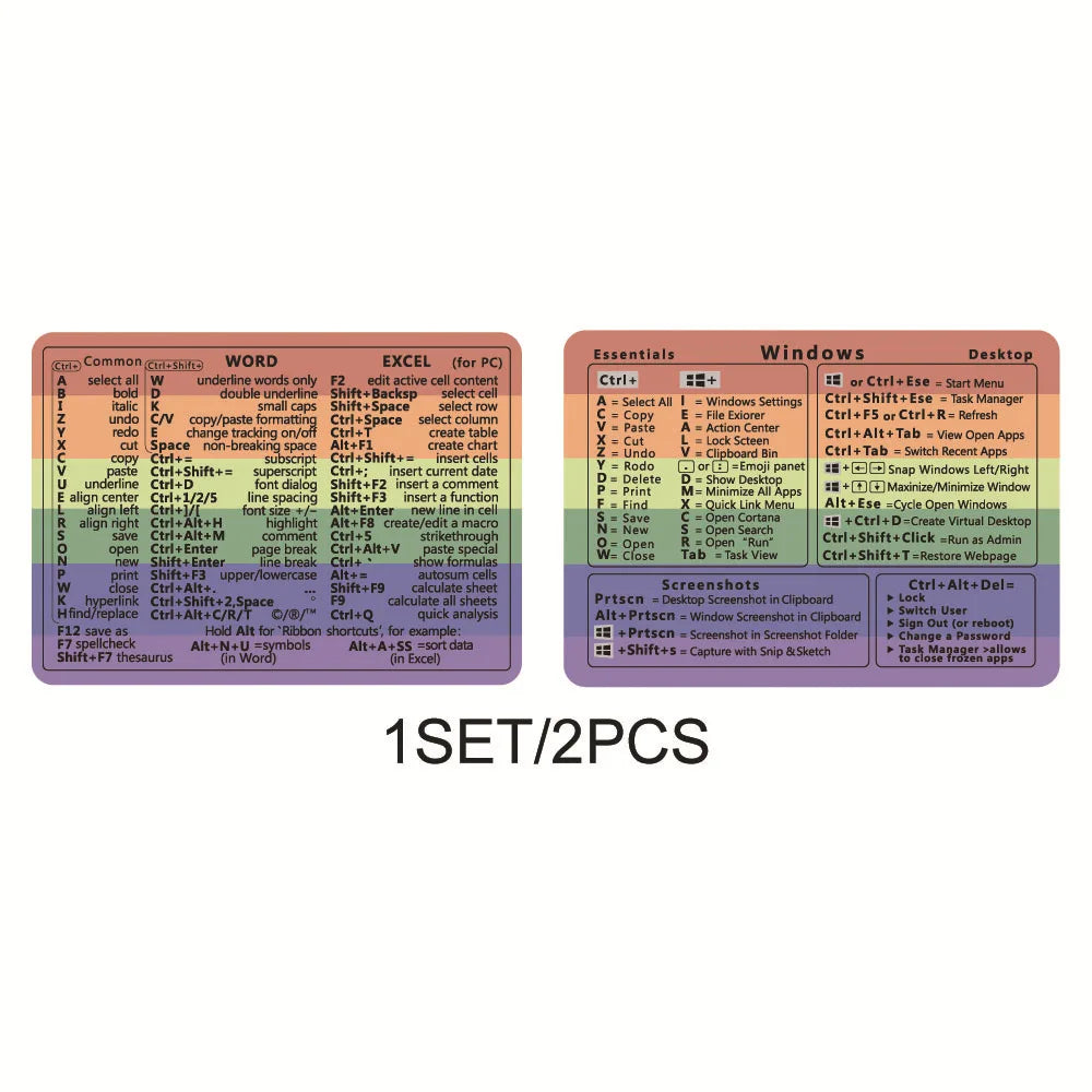 Keyboard Shortcut Stickers