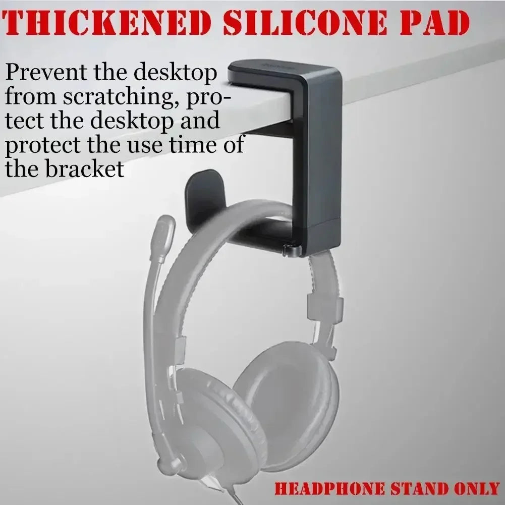 360° Rotating Headphone Hook Holder – Adjustable Desk Headset Stand