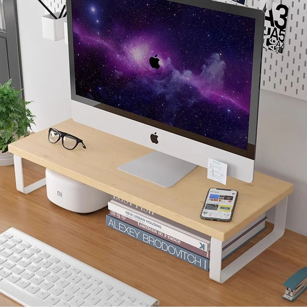 Simple Storage Rack & Desktop Computer Stand – Elevated Monitor Stand with Storage Pad