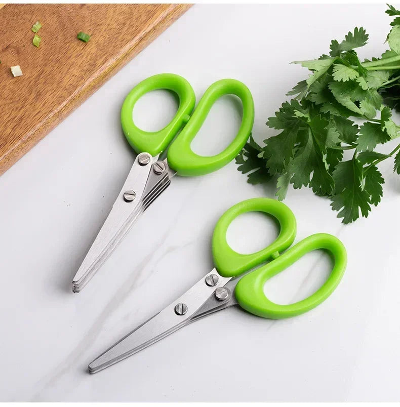 Multipurpose Cutting Shears – 3/5 Layer Herb Stripper Kitchen Scissors
