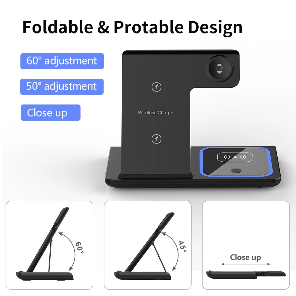 30W LED 3 in 1 Foldable Charging Station
