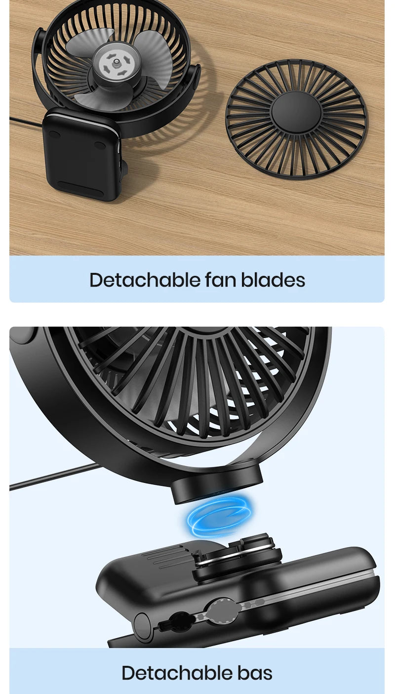 Mini USB Clip on Desk Fan