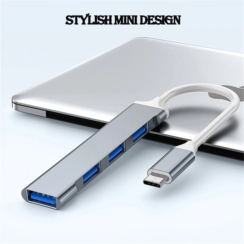 USB 3.0 Hub – 4 Port High-Speed Type C Splitter