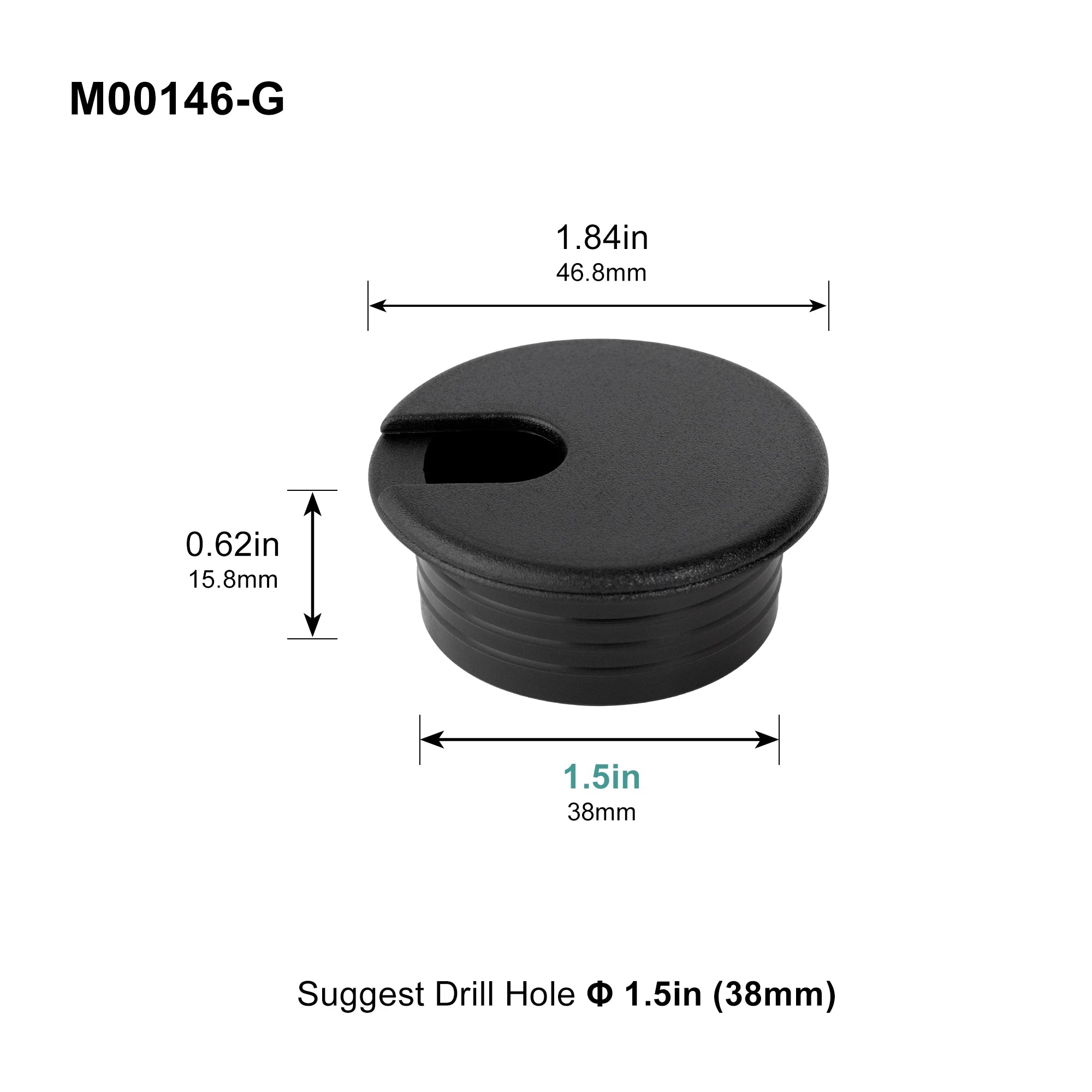 Cable Cord Grommet – Desk & Furniture Hole Cover Wire Pass Organizer